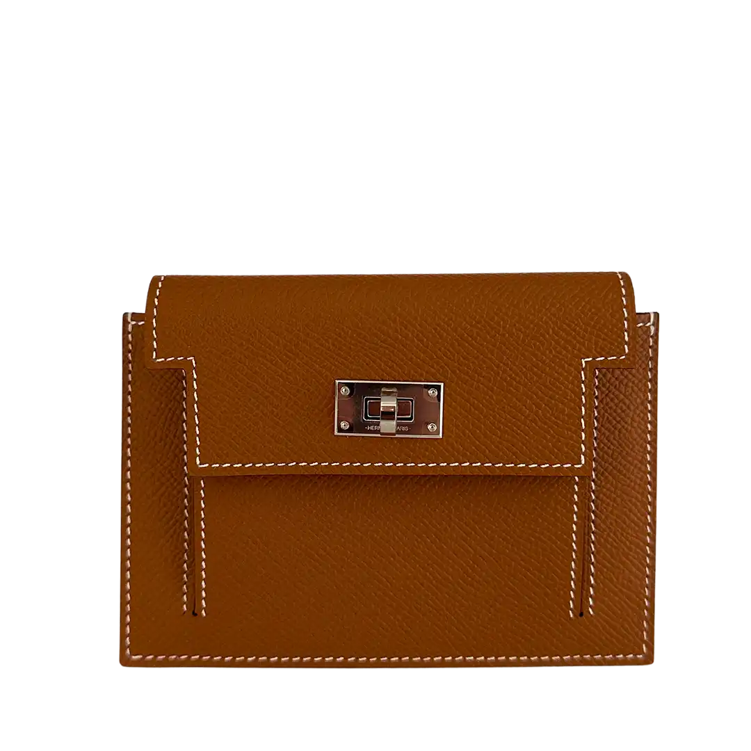 Hermès Epsom Kelly Pocket Compact Wallet Geldbörse braun / ungetragen Hermès