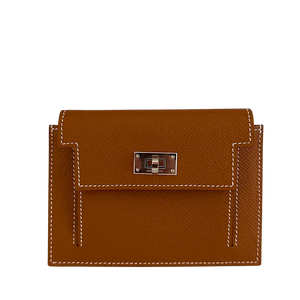 Hermès Epsom Kelly Pocket Compact Wallet portemonnee bruin