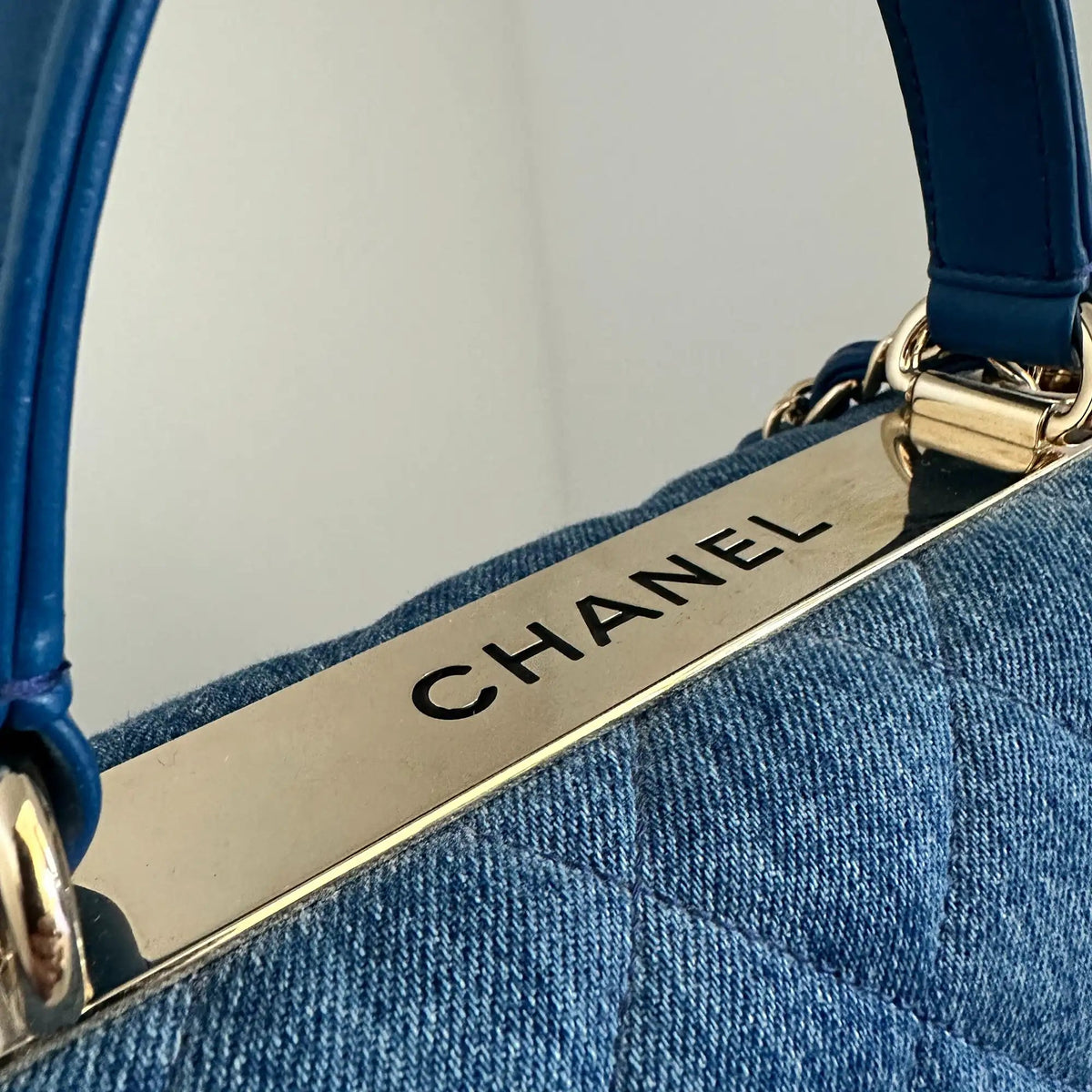 Chanel Trendy CC Top Handle Large Denim Blau / sehr gut Chanel
