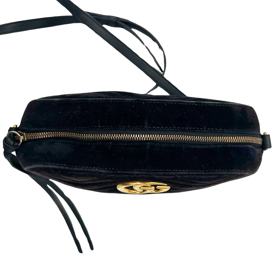 Gucci GG Marmont Samttasche schwarz / gut Gucci