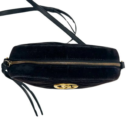 Gucci GG Marmont Samttasche schwarz / gut Gucci