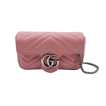 Gucci GG Marmont Matelasse Mini Schultertasche Pastel Pink Fullset / neu Gucci