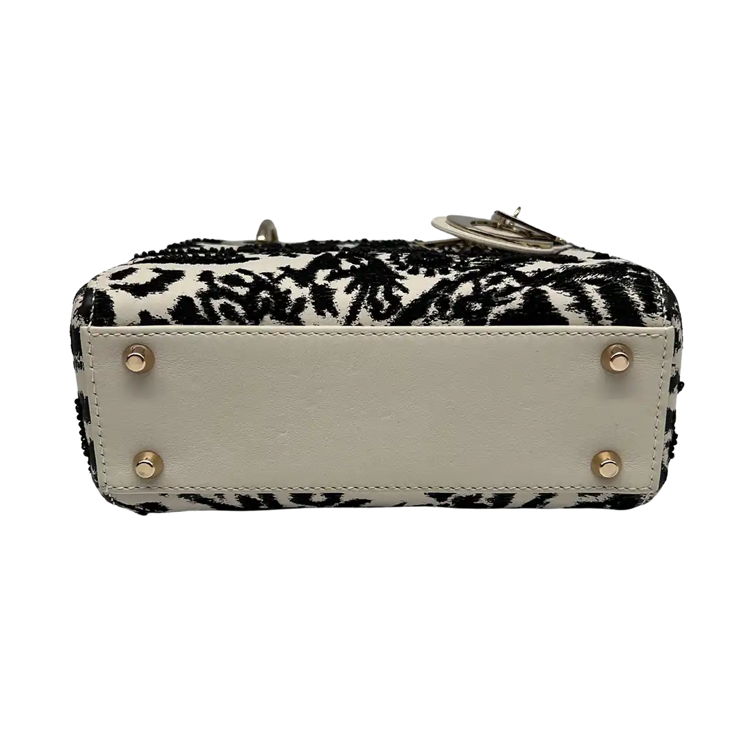 Christian Dior Mini Lady Dior floral bedruckt und bestickt Off white / sehr gut Dior