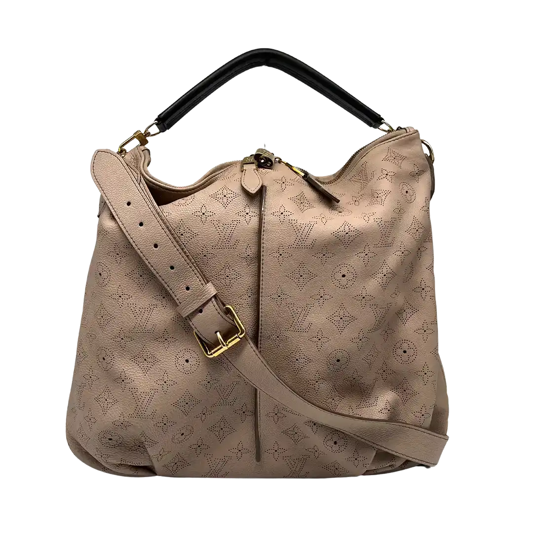 Louis Vuitton Mahina Selene MM Tasche Leder Taupe / gut Louis Vuitton