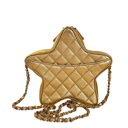 Chanel  Metallic Lammleder Quilted Walk Of Fame Star Bag Gold / neuwertig Chanel