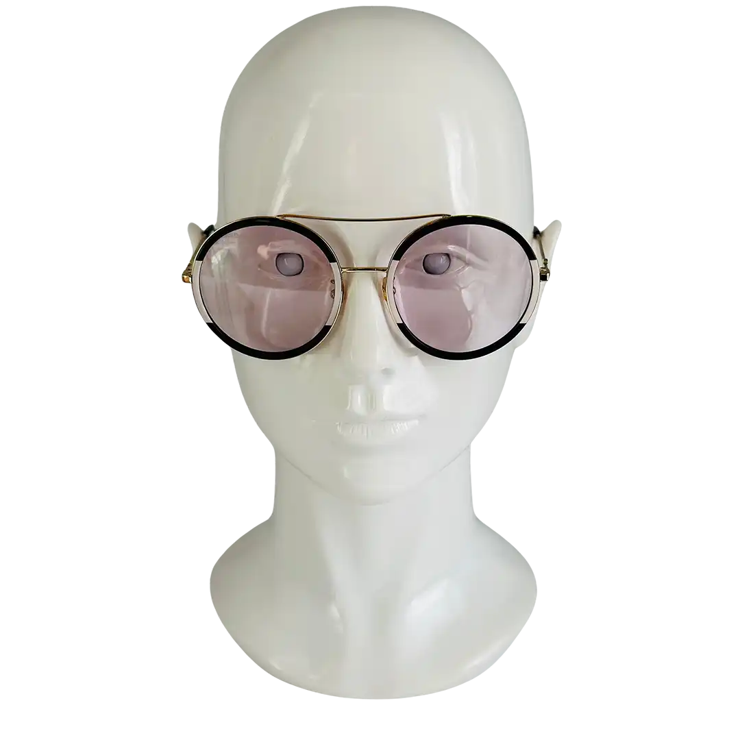 Gucci Damen GG0061S 006 Sonnenbrille, schwarz gold creme  56 / sehr gut Gucci