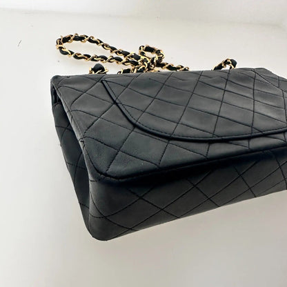 Chanel Timeless Vintage Double Flap Bag Lammleder schwarz Small/ gut Chanel