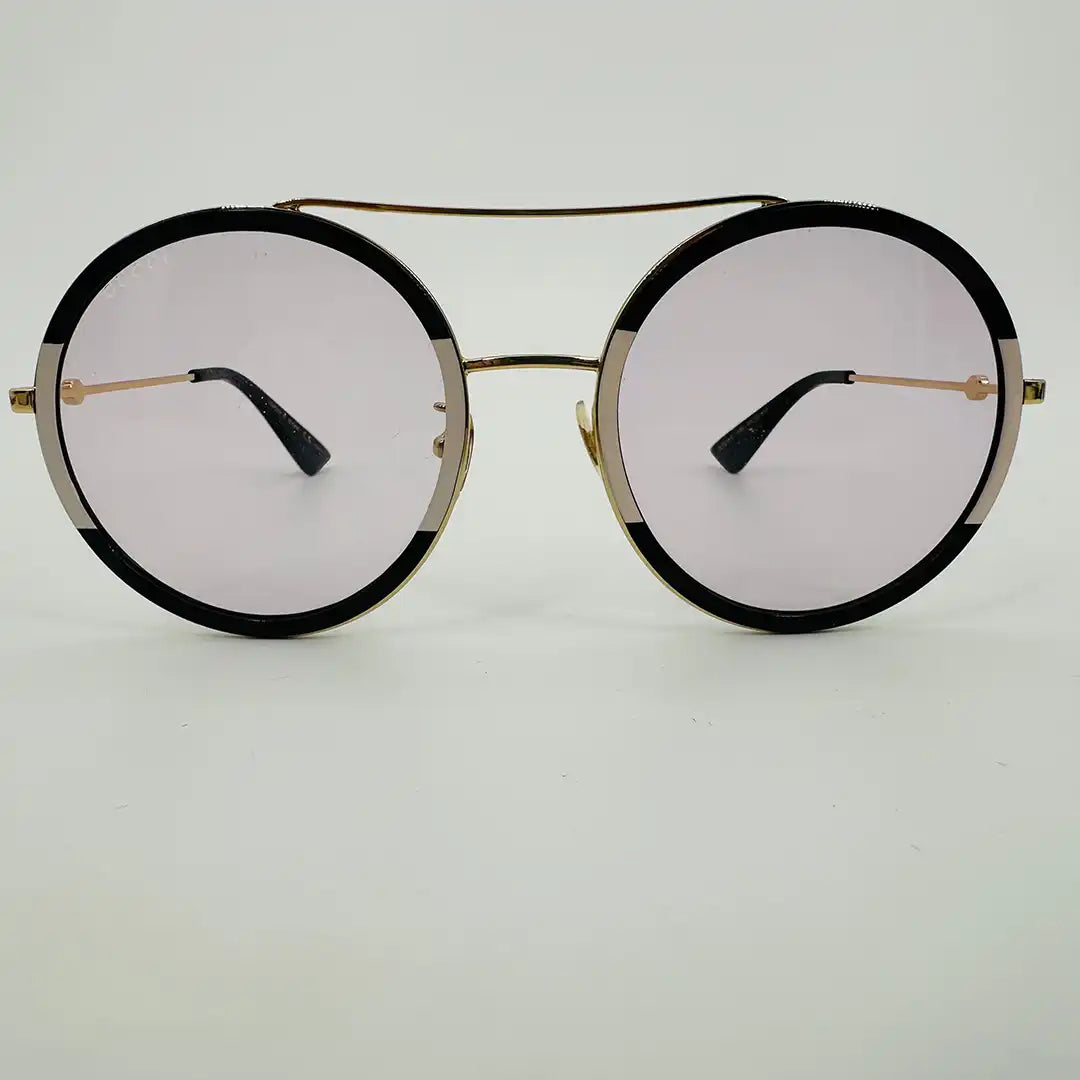 Gucci Damen GG0061S 006 Sonnenbrille, schwarz gold creme  56 / sehr gut Gucci