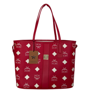 MCM Liz Shopper Visetos Canvas rood wit