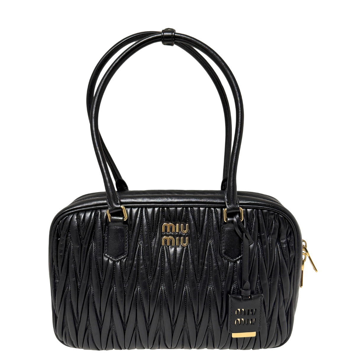 MIU MIU Boston Bag Leder / schwarz MIU MIU
