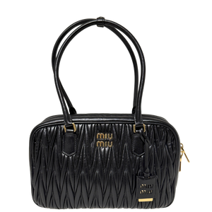 MIU MIU Boston Bag leer / zwart