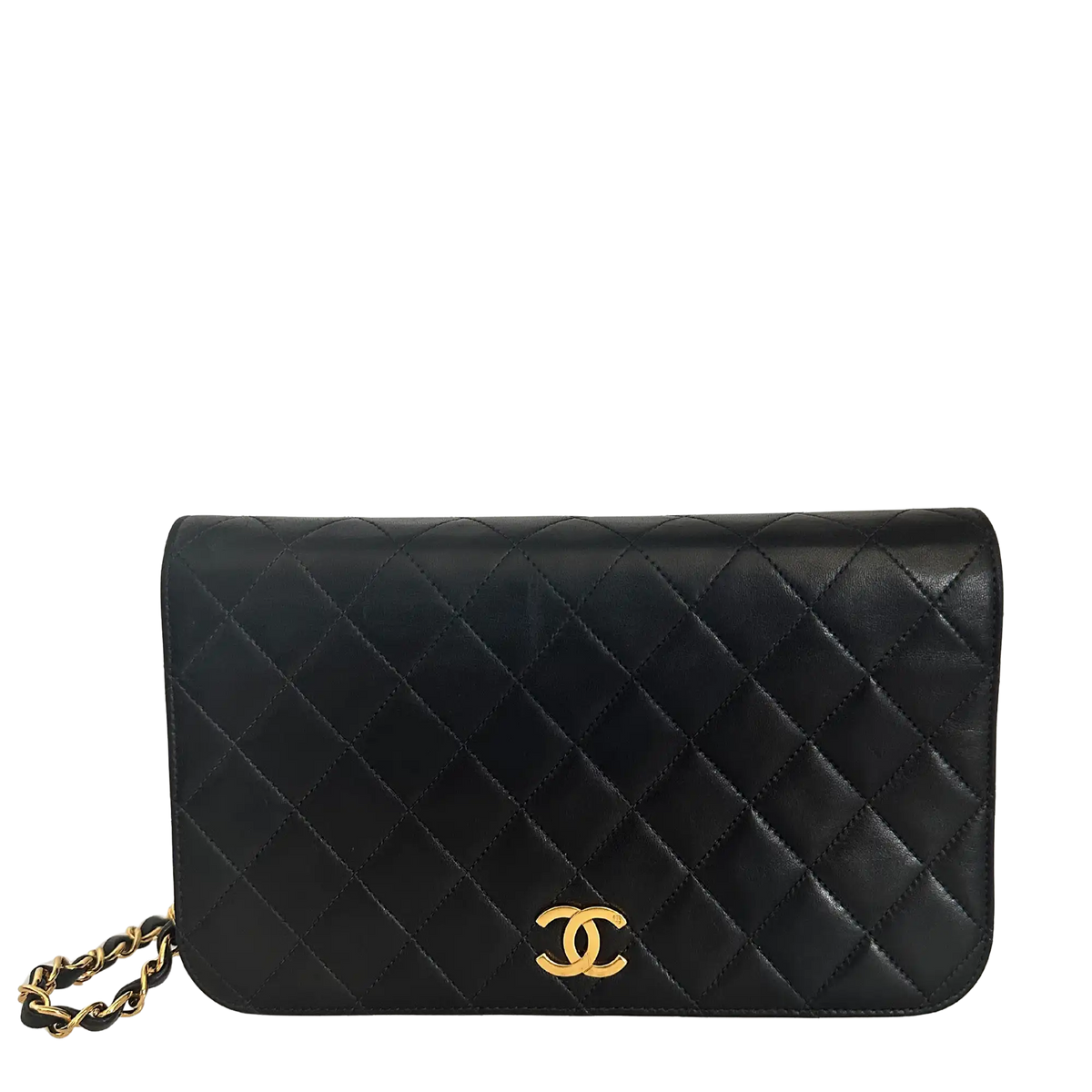 Chanel Timeless Wallet on Chain Vintage Lammleder schwarz mit ID Card / gut Chanel