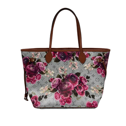 Louis Vuitton Metallic Monogram LV Garden Neverfull MM Silver Fullset / neuwertig Louis Vuitton