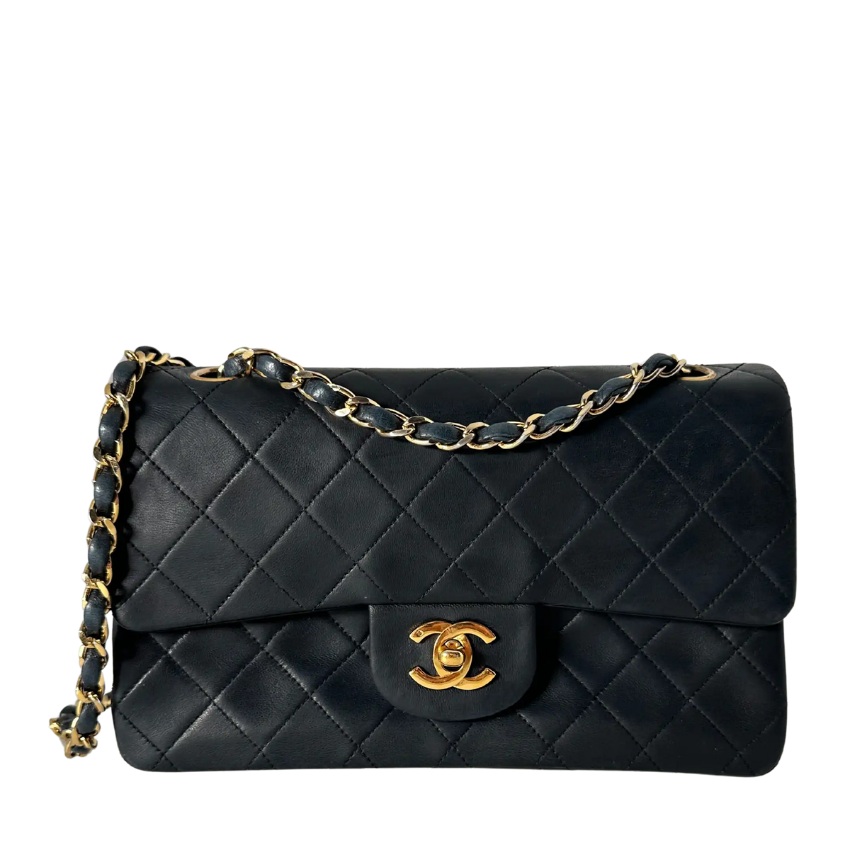 Chanel Timeless Vintage Double Flap Bag Lammleder schwarz Small/ gut Chanel