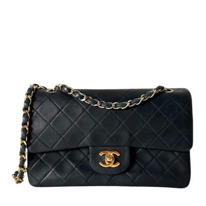 Chanel Timeless Vintage Double Flap Bag Lammleder schwarz Small/ gut Chanel
