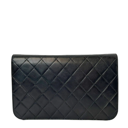 Chanel Timeless Wallet on Chain Vintage Lammleder schwarz mit ID Card / gut Chanel