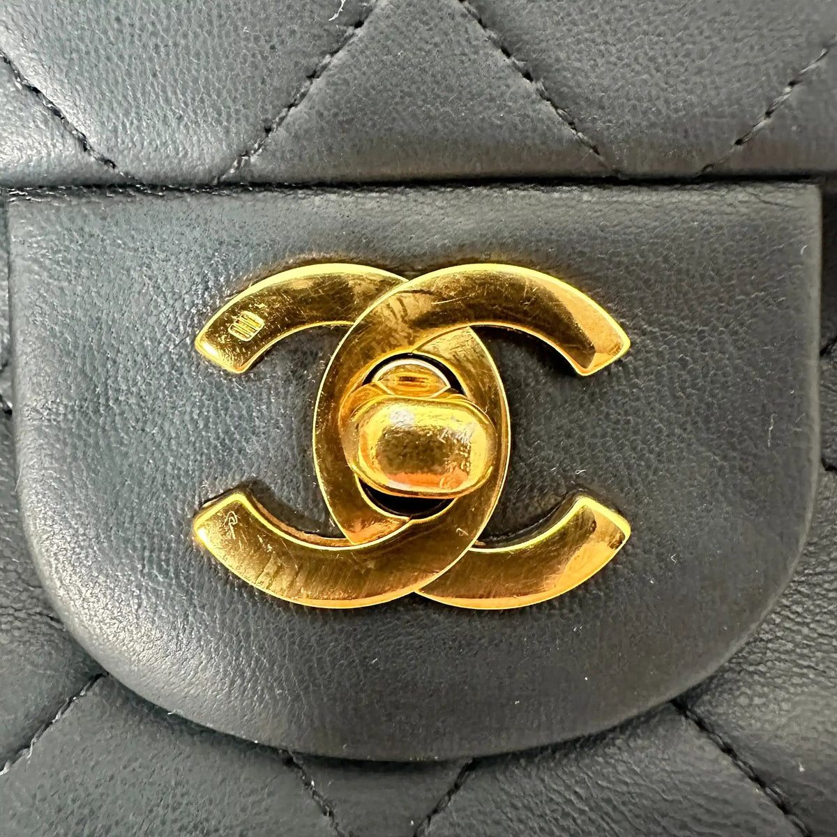 Chanel Timeless Vintage Double Flap Bag Lammleder schwarz Small/ gut Chanel