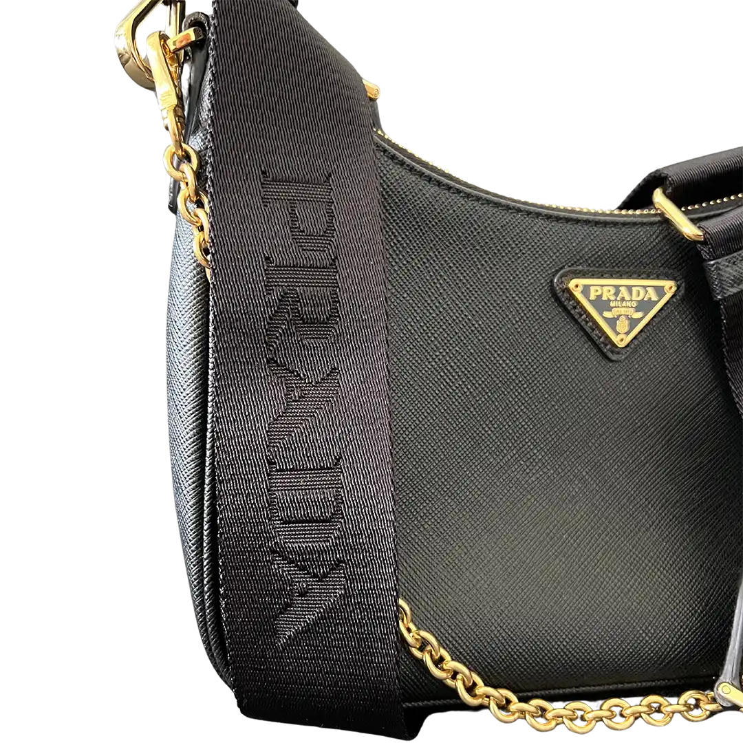 Prada Re-Edition 2005 Handtasche Saffiano Leder schwarz /neuwertig Prada