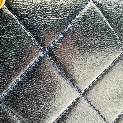 Chanel Timeless Single Flap Small dunkelblaues Lammleder / gut Produkt