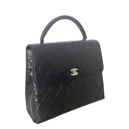 Chanel Matelasse Top Handle Handtasche Schwarz / akzeptabel Chanel