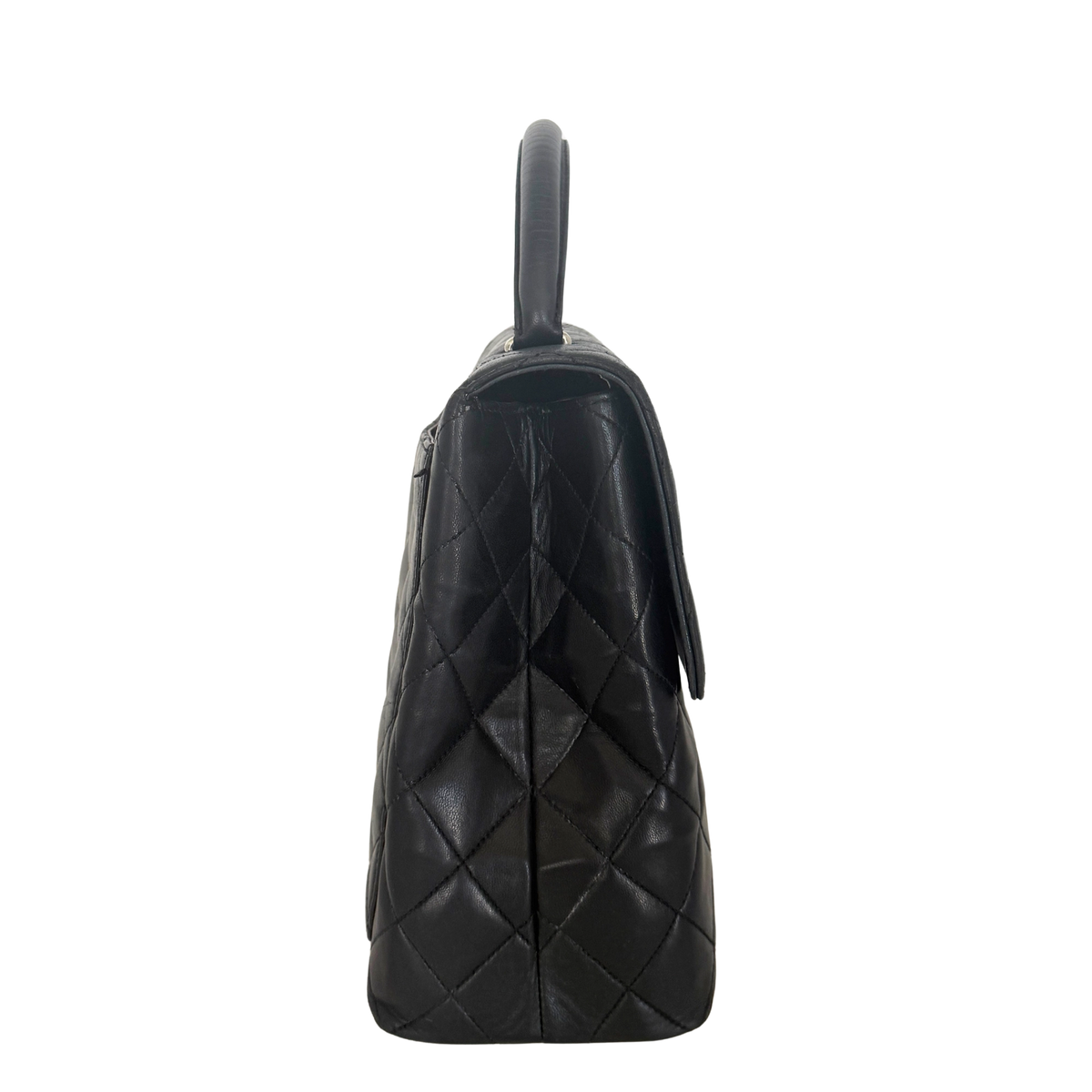 Chanel Matelasse Top Handle Handtasche Schwarz / akzeptabel Chanel