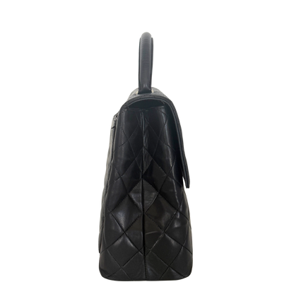 Chanel Matelasse Top Handle Handtasche Schwarz / akzeptabel Chanel