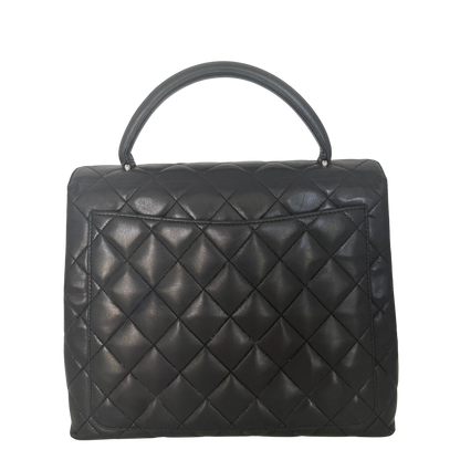 Chanel Matelasse Top Handle Handtasche Schwarz / akzeptabel Chanel