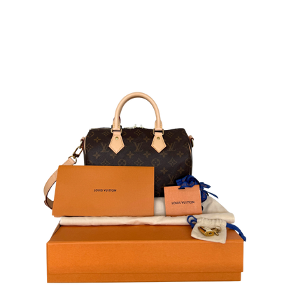 Louis Vuitton Speedy 25 Bandouliere M46977 Monogram Canvas Braun Fullset / neuwertig Louis Vuitton