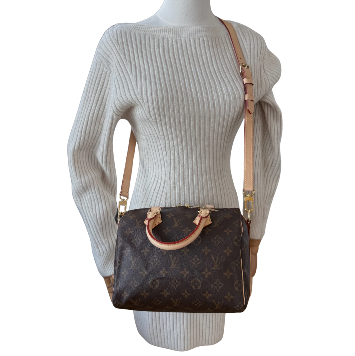 Louis Vuitton Speedy 25 Bandouliere M46977 Monogram Canvas Braun Fullset / neuwertig Louis Vuitton