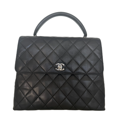Chanel Matelasse Top Handle Handtasche Schwarz / akzeptabel Chanel