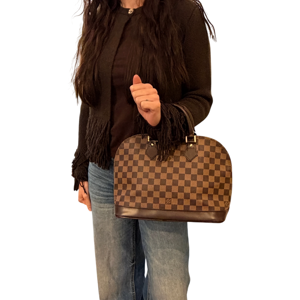 Louis Vuitton Alma PM Damier Ebène Canvas Braun Gold