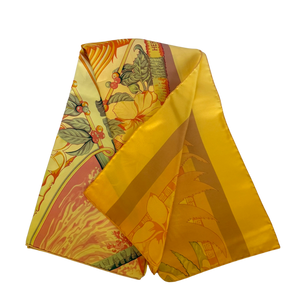 Hermès zijden sjaal Aloha geel