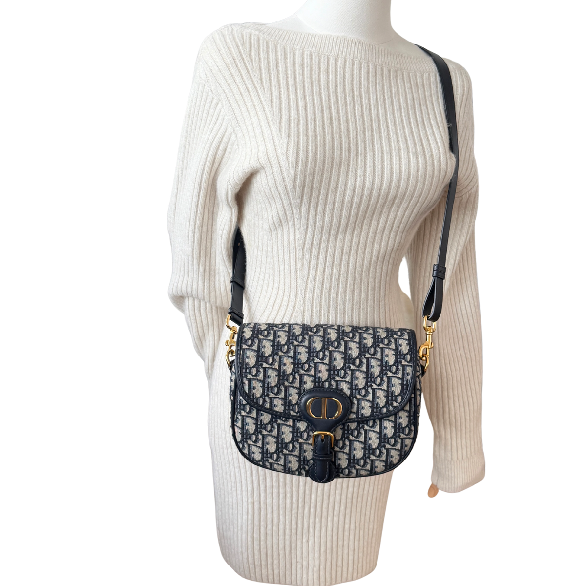 Dior Bobby Tasche Medium Dior Oblique Jacquard Blau  / neuwertig Dior