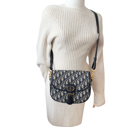 Dior Bobby Tasche Medium Dior Oblique Jacquard Blau  / neuwertig Dior