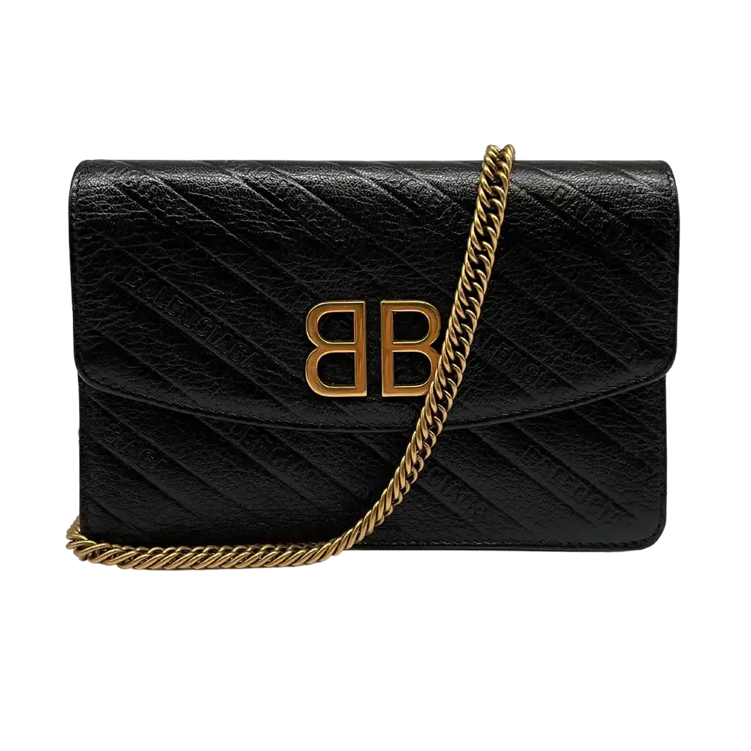 Balenciaga BB Chain Wallet schwarz / sehr gut Balenciaga
