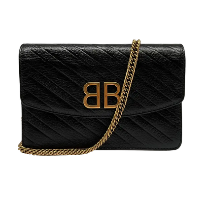 Balenciaga BB Chain Wallet schwarz / sehr gut Balenciaga