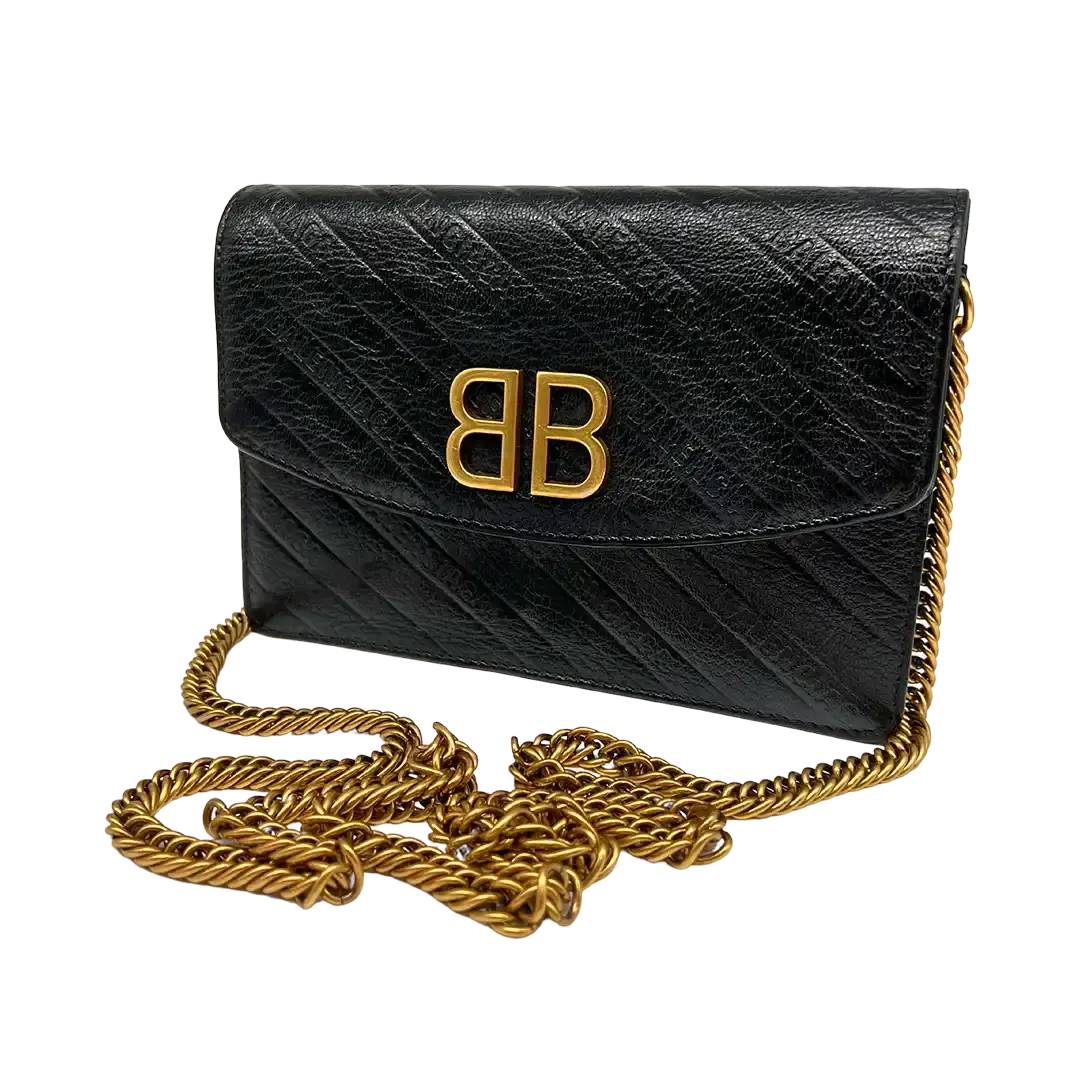 Balenciaga BB Chain Wallet schwarz / sehr gut Balenciaga