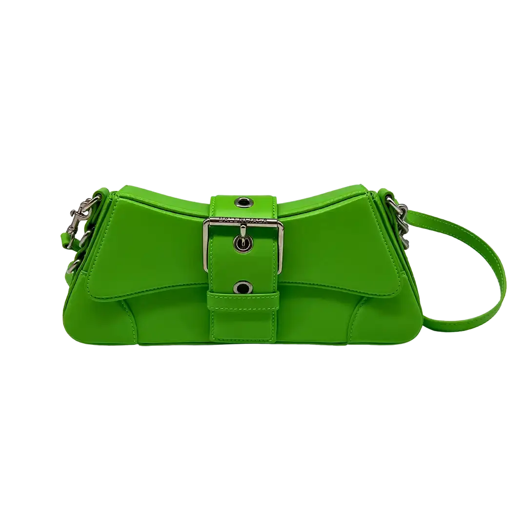 Balenciaga Lindsay Schultertasche acid grün aus geprägtem Leder / sehr gut Balenciaga