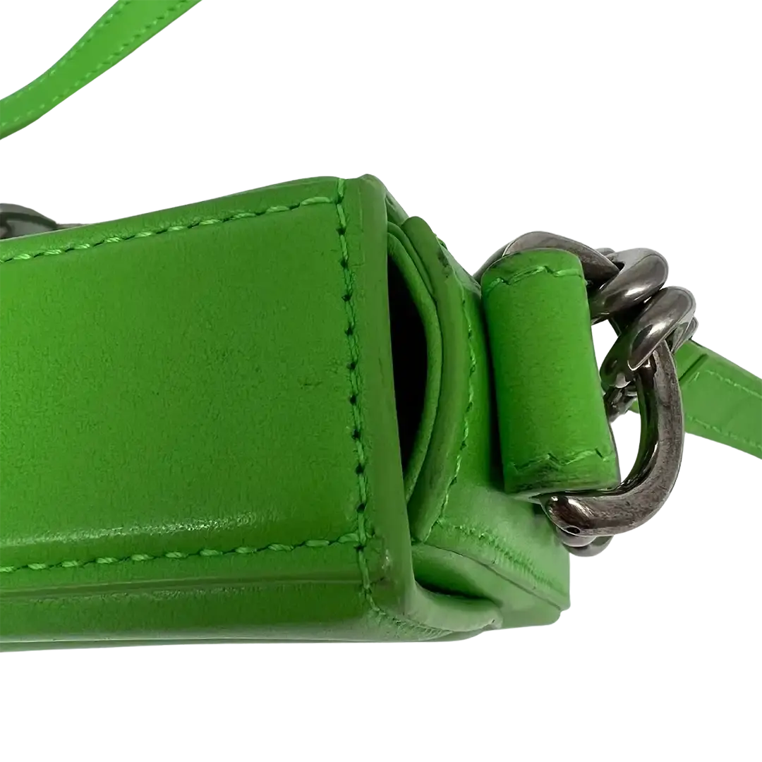 Balenciaga Lindsay Schultertasche acid grün aus geprägtem Leder / sehr gut Balenciaga