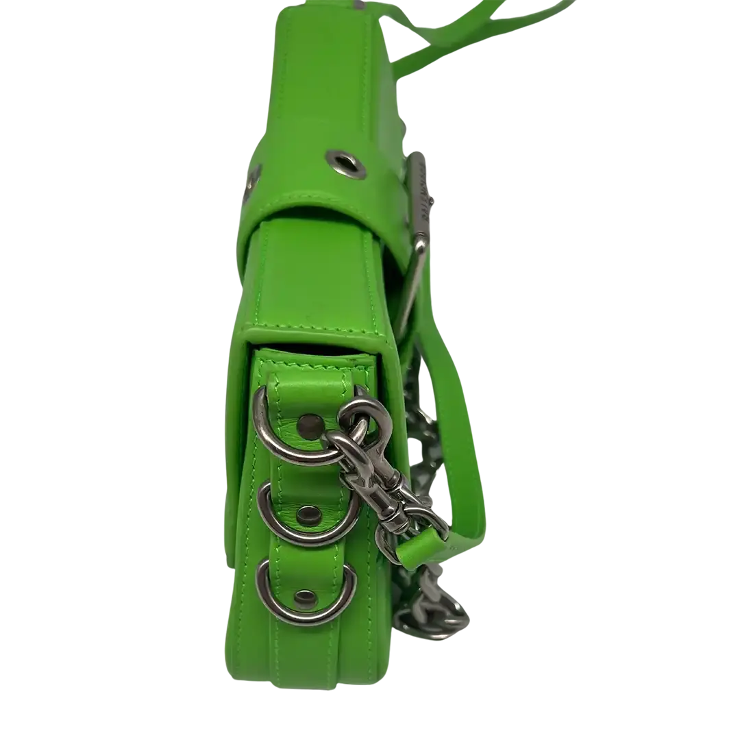 Balenciaga Lindsay Schultertasche acid grün aus geprägtem Leder / sehr gut Balenciaga