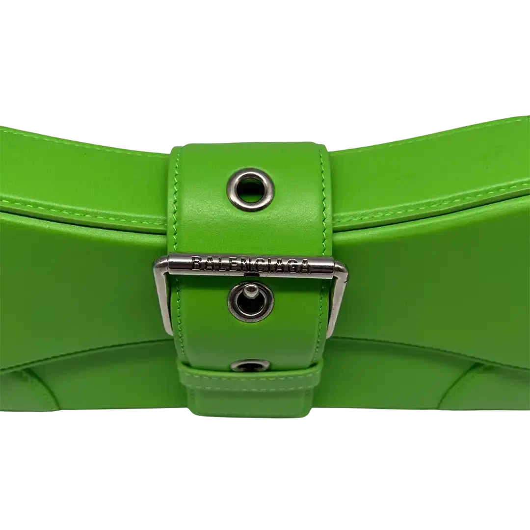 Balenciaga Lindsay Schultertasche acid grün aus geprägtem Leder / sehr gut Balenciaga