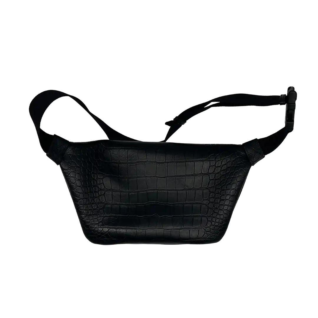 Balenciaga Everyday Beltpack Bag Krokodil Prägung matt schwarz Leder / wie neu Balenciaga