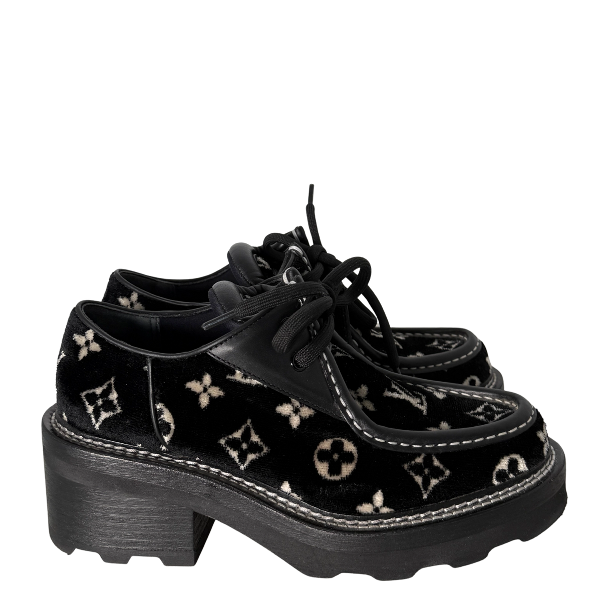Louis Vuitton Beaubourg Plateau-Schuhe Größe 38 Schwarz Fullset / sehr gut Louis Vuitton