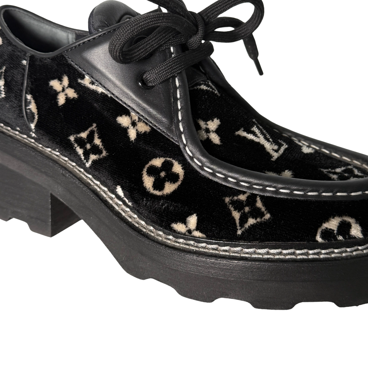 Louis Vuitton Beaubourg Plateau-Schuhe Größe 38 Schwarz Fullset / sehr gut Louis Vuitton