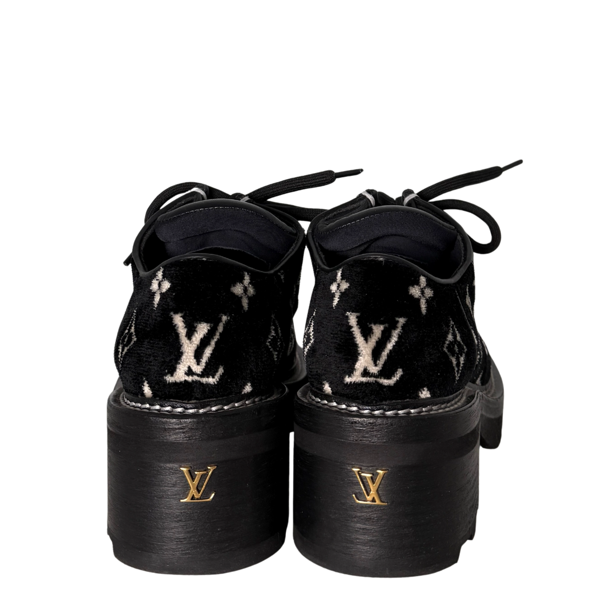 Louis Vuitton Beaubourg Plateau-Schuhe Größe 38 Schwarz Fullset / sehr gut Louis Vuitton