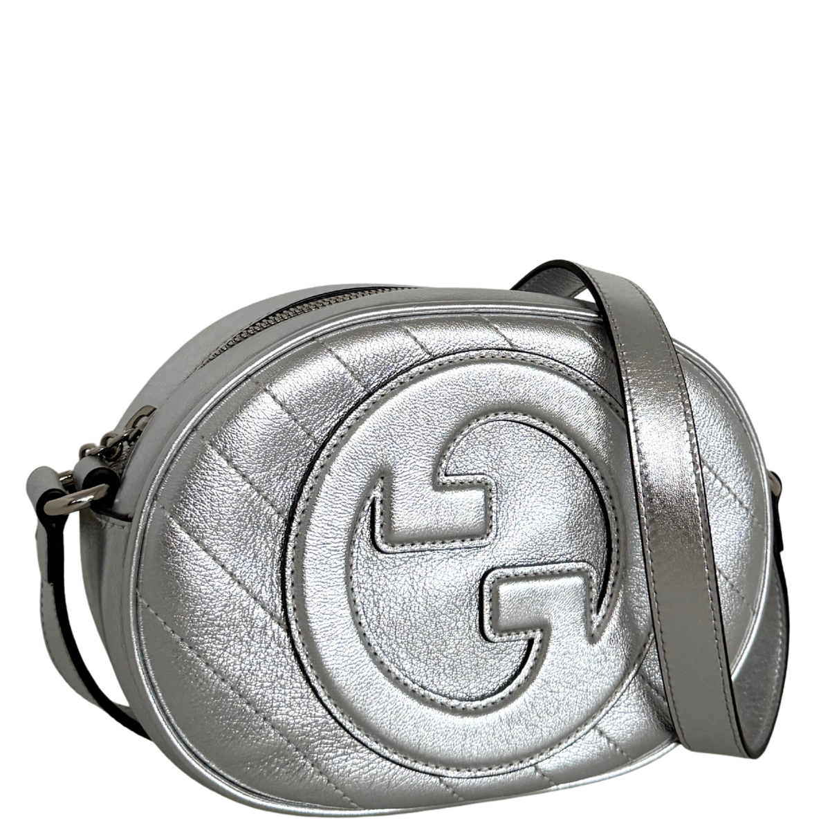 Gucci Blondie Mini Umhängetasche Silber / neuwertig Gucci