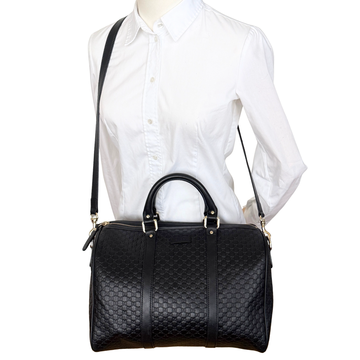 Gucci Microguccissima Boston Bag Schwarz / sehr gut Gucci