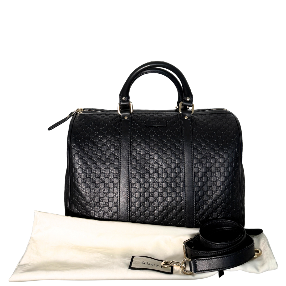 Gucci Microguccissima Boston Bag Schwarz / sehr gut Gucci