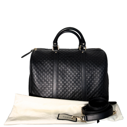 Gucci Microguccissima Boston Bag Schwarz / sehr gut Gucci