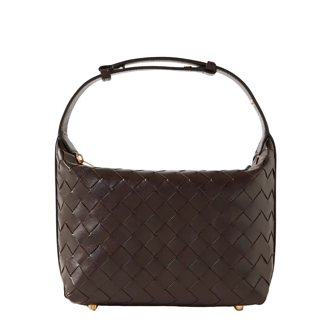 Bottega Veneta Mini Wallace Schultertasche aus Intrecciato-Leder braun / neuwertig Bottega Veneta